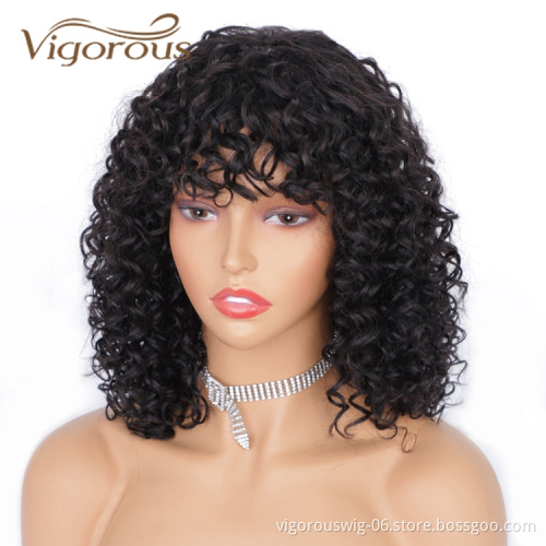 Black Brazilian Wholesale Bob Short Cheap Gluless Natural Afro Kinky Curly Real Raw Hair 100% Human Hair